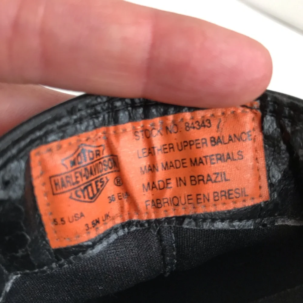 Harley-Davidson Black Leather Studded Moto Boots - Picture 11 of 14